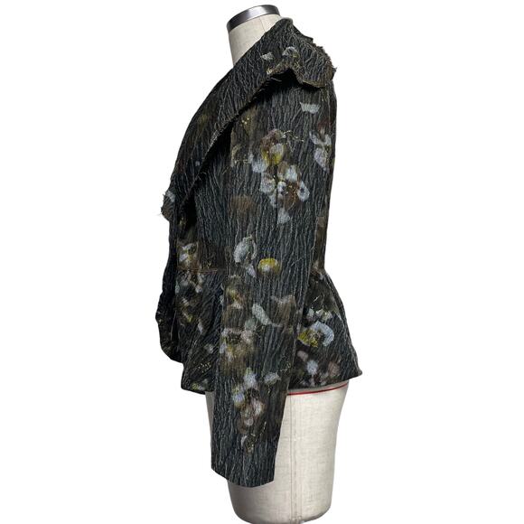 People Like Frank Womens Size S Gold Detail Crinkle Blazer - Picture 6 of 7